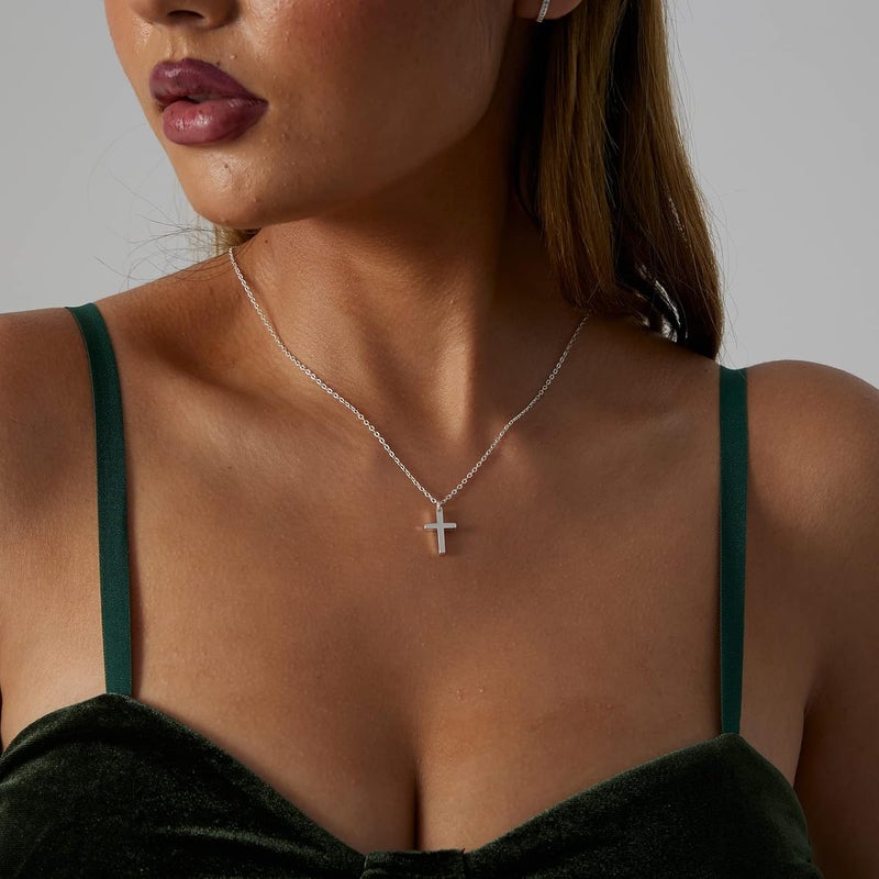 VIROMY Gold Cross Necklace for Women 14K Gold Plated Cute Sidways Cross Pendant Choker Necklaces Simple Trendy Everyday Jewelry for Women - Image 5